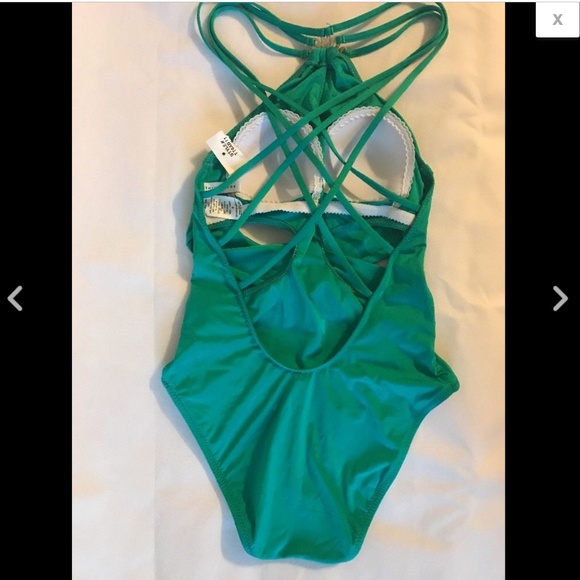 NEW $144 Trina Turk Garden Party Strappy-Back‎ One-Piece Jade Green [SZ 4 ] - Picture 7 of 8